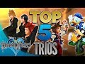 KINGDOM HEARTS - TOP 5 TRIOS de Personajes | Español