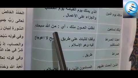 إسلامية الصف الثاني الابتدائي سورة الفاتحة مع حل المناقشة