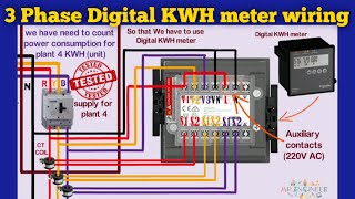 3 Phase Digital KWH meter connection | how to connect taping meter