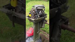 Johnson 35hp ex-Military Two Stroke Outboard Running