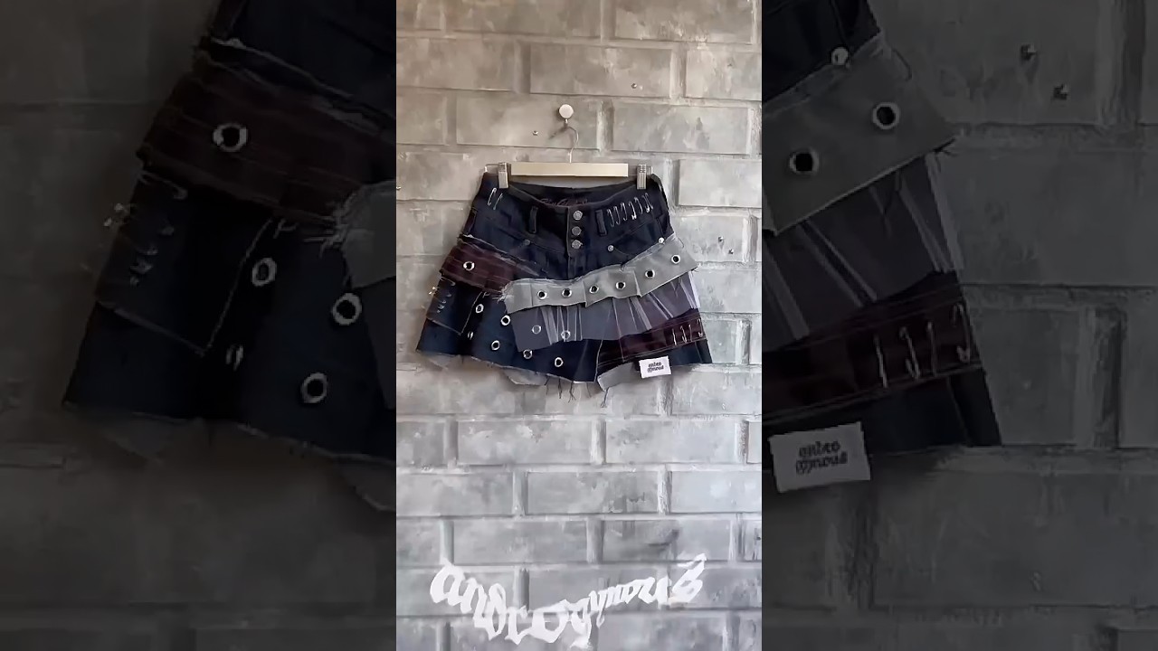 Punk-Chic Denim Skirt-Bold & Edgy