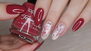 картинка: Дизайн ногтей с наклейками (обычный лак)