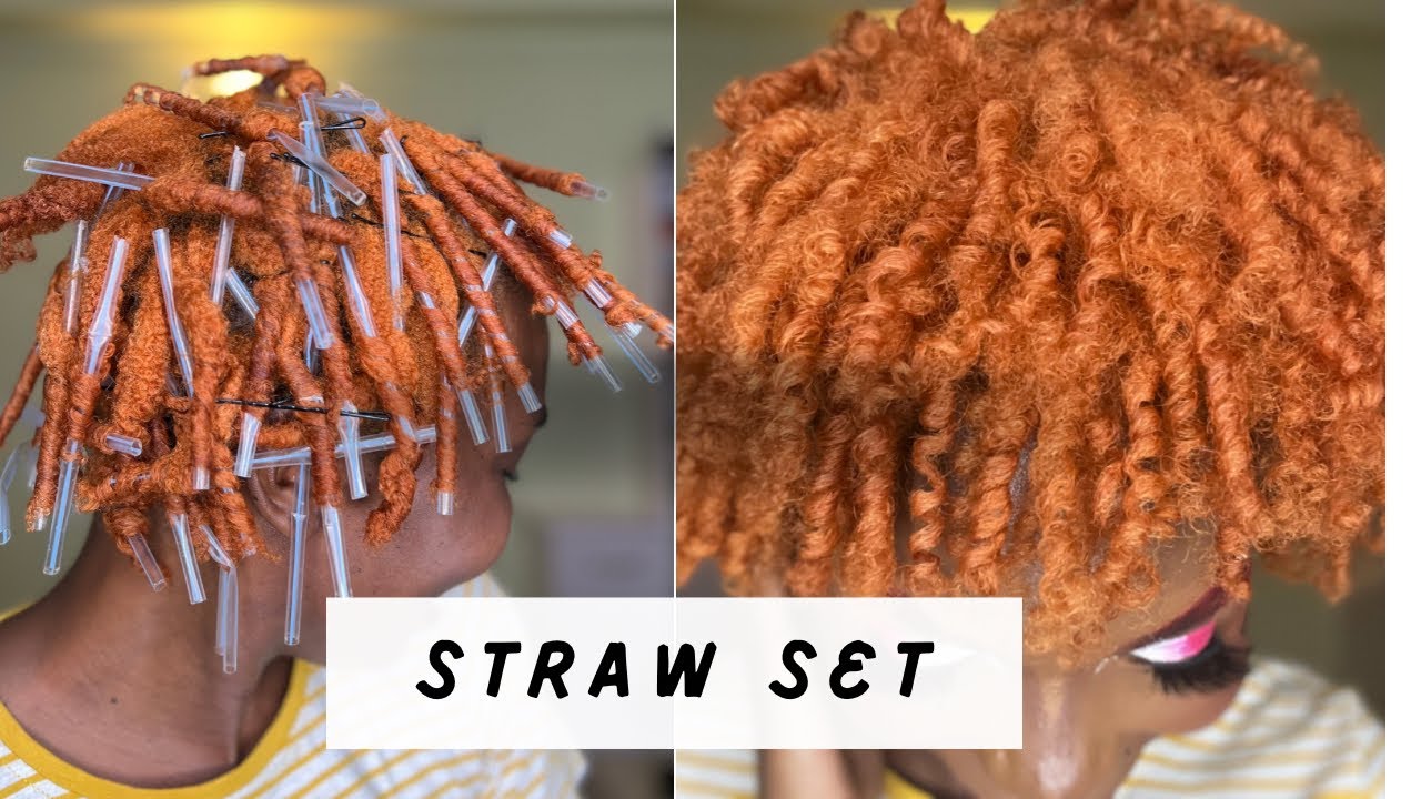 Straw Set On My Natural Colored 4C Hair/ How to Achieve Defined Curls