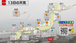 ５月13日の天気予報 Youtube