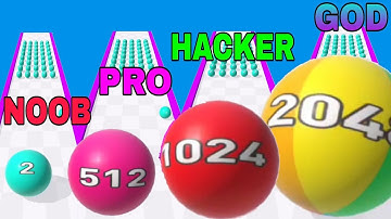 NOOB VS PRO VS HACKER VS GOD in Color Balls 3D  2048