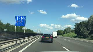 Driving in Hungary M1 motorway - Óbarok - Páty. Summer 2021