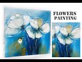 How to paint Flowers on canvas/ Demo /Acrylic Technique on canvas by Julia Kotenko