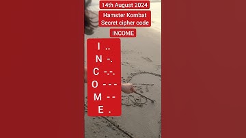 Hamster combat Daily secret Cipher code #August 14, 2024 #HamsterKombat  #hamstercipher