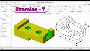 Creo Parametric Exercise - 7 || Creo Parametric 3.0 Tutorial  || Creo Exercise