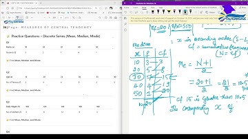 Video 39: Combined problem-Discrete Series- mean, Median and Mode (Part 1)