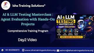 AI &amp; LLM Testing Day2 video on 29th April 2026. Contact/WhatsApp us on +91- 9133190573 to enroll.