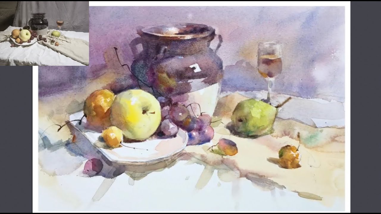 Мастер натюрморта с этим руководством по акварели
