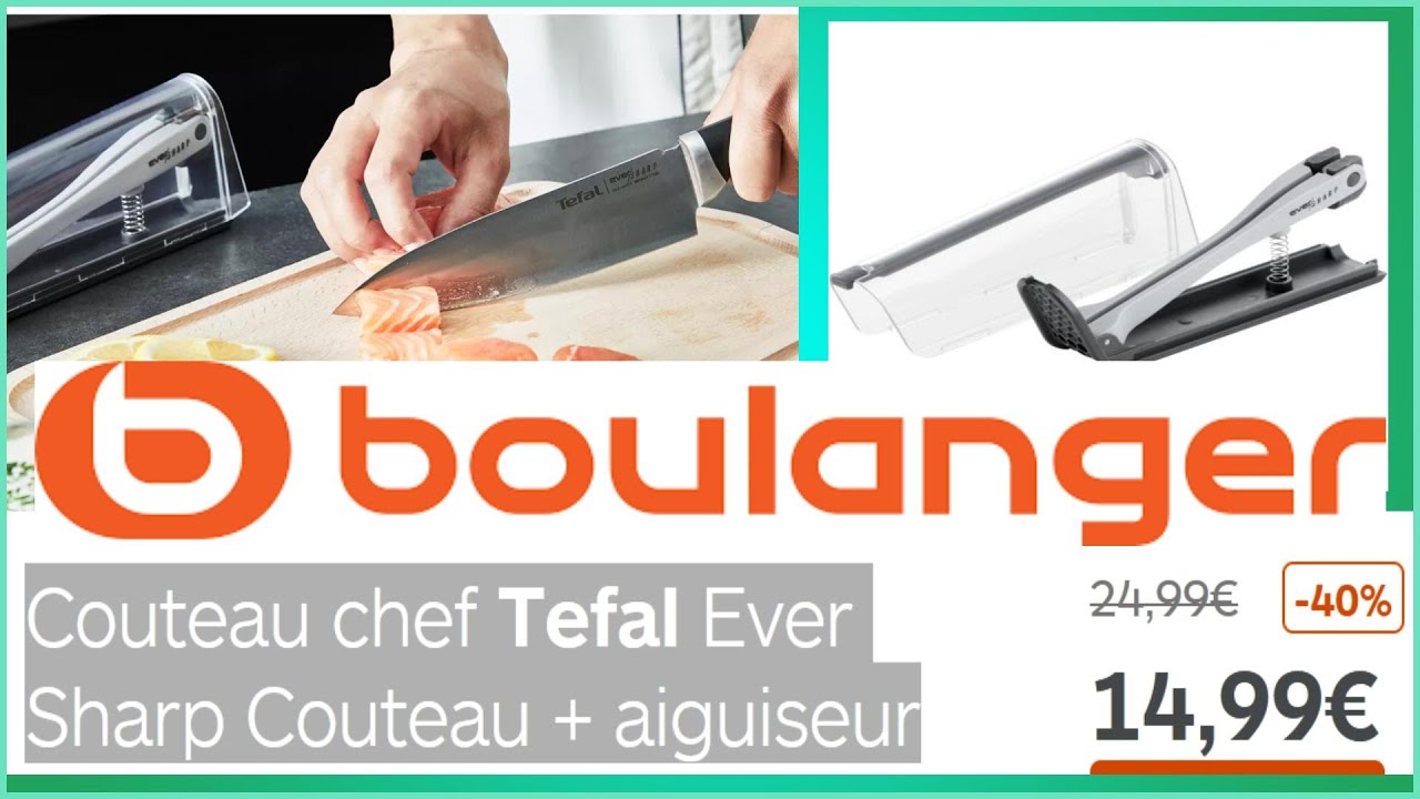 Promo Couteau chef TEFAL Ever Sharp + aiguiseur 