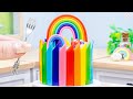 Satisfying miniature rainbow cake decorating  1000 miniature cake ideas by yummy bakery
