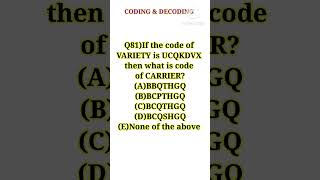 (V-R) CODING & DECODING QUESTION SAMPLES - 86 | Aptitude reasoning | Competitive bits |
