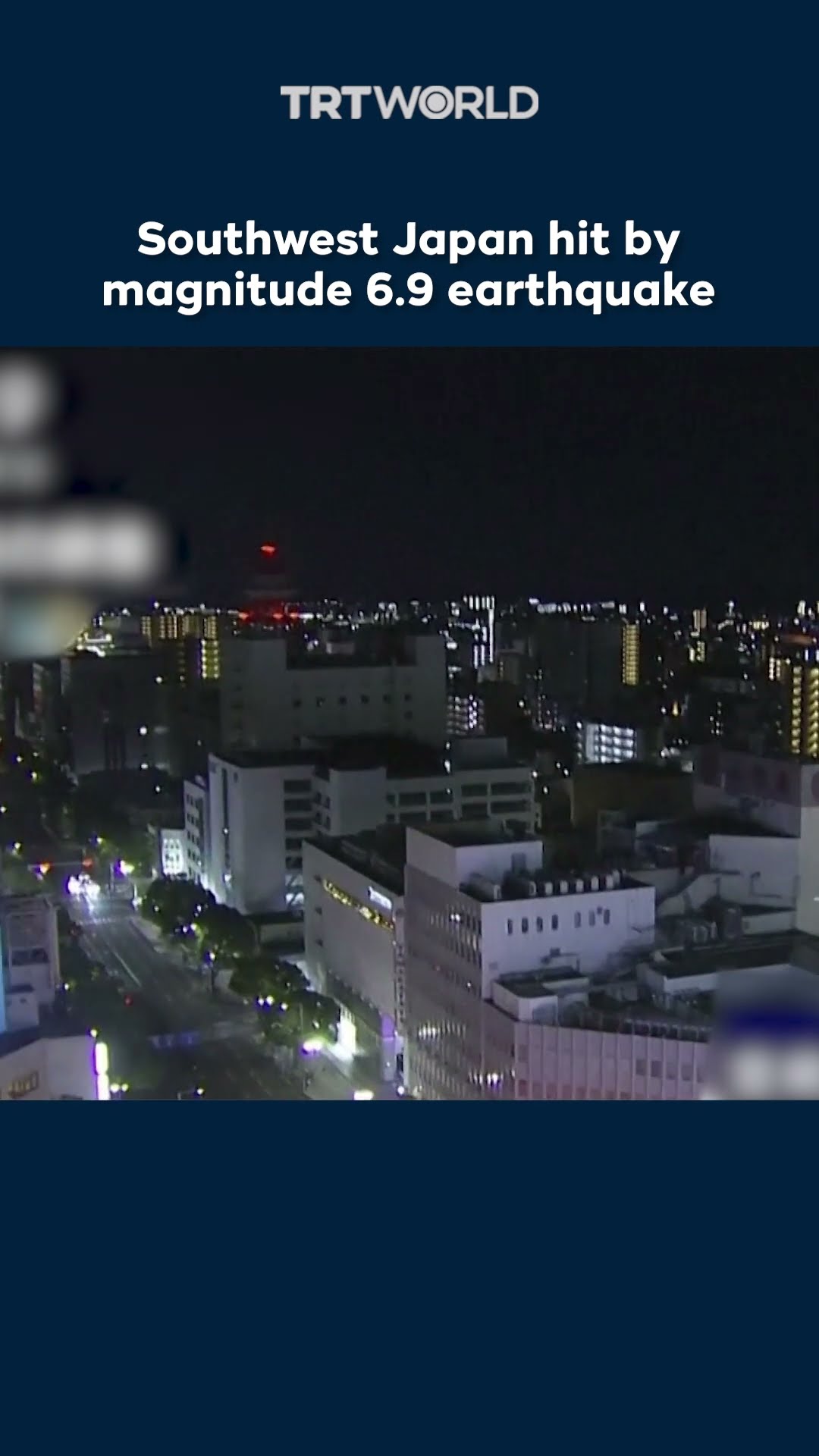 Magnitude 6.9 earthquake hits off Japan's southwest coast