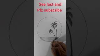 Circle  drawing - easy pencil drawing - easy scenery -  easy circle drawing - easy scenery drawing