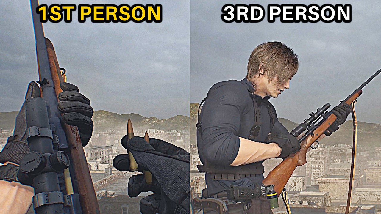 RESIDENT EVIL 9 - Weapons 3rd Person vs 1st Person View Animations