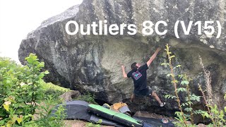 Will Bosi on the 2nd ascent of Outliers (Font 8C)