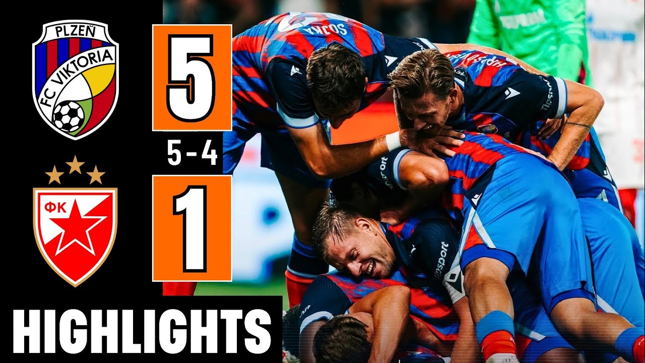 Viktoria Plzeň vs Crvena Zvezda 5-1 Highlights & Goals | Patrik Hrošovský | Europa League 2026-27