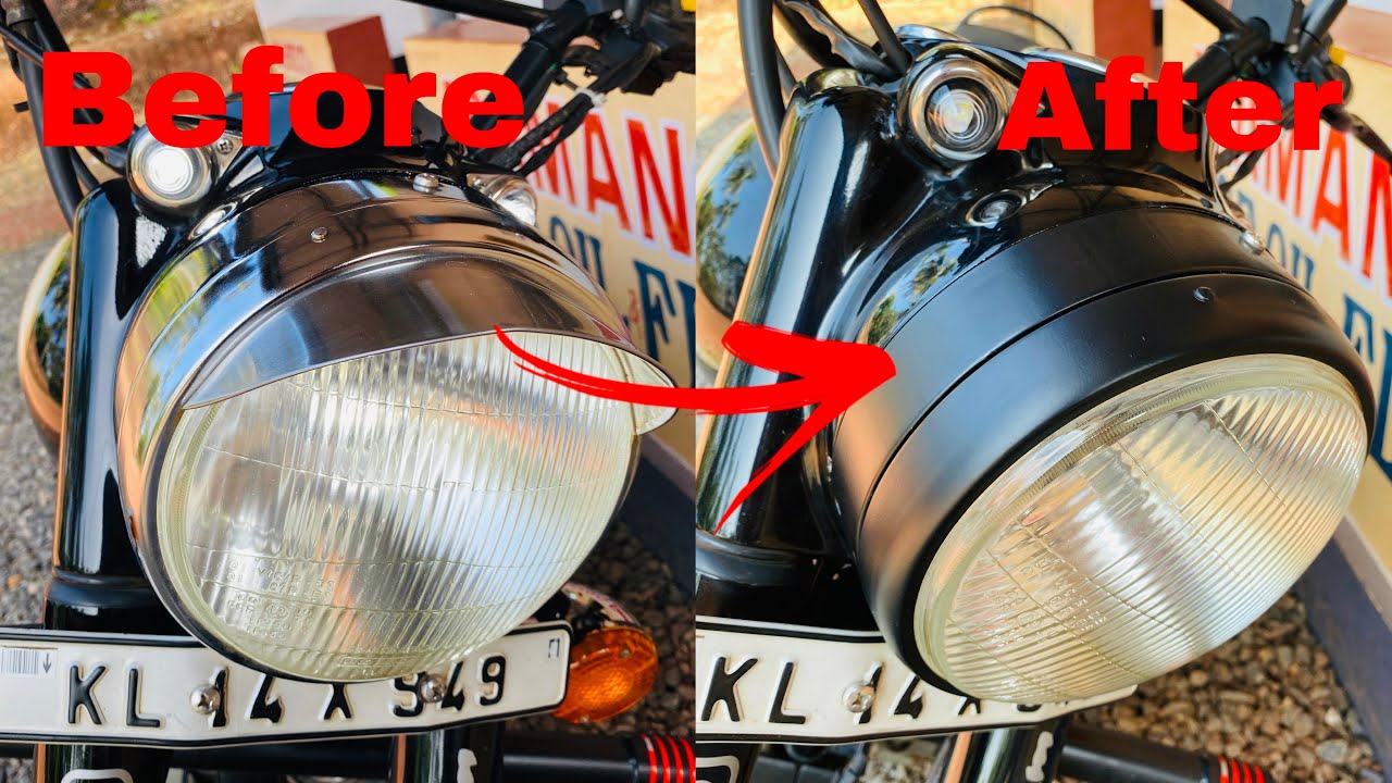 Black Headlight Cover😯 classic 350 YouTube