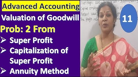 11. Valuation of Goodwill - Prob From Super Profit, Capitalization of Super Profit & Annuity Method