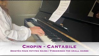 Chopin - CANTABILE / doigté pour débutants / fingerings for beginners / ноты с удобной аппликатурой