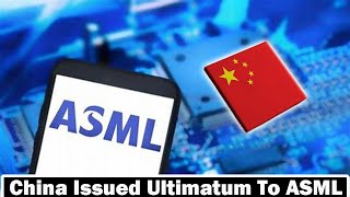 China gave ASML an ultimatum: 500 billion to buy back equipment or give up Chinese patent rights.