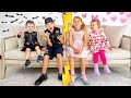 Tantangan warna pink vs hitam dengan lima anak