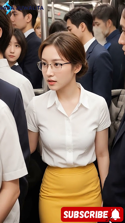 on Japan's crowded subway during rush hour #tokyo #subway #japan #subwaytrains #jr