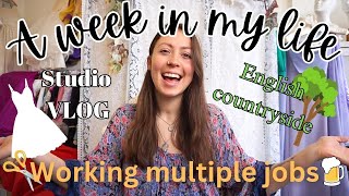 Sewing in my studio, working multiple jobs and living in the English countryside! A week in my life