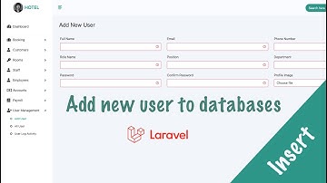 Add new user save to database Laravel 10 | Hotel Management