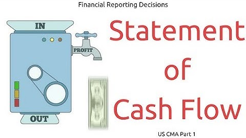 Statement of Cash Flows | Financial Reporting Decisions| US CMA Part 1| US CMA course | US CMA Exam