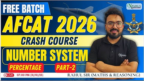 MATHEMATICS || PERCENTAGE || AFCAT 2026 || BY RAHUL SIR #afcat #2026 #airforceAC