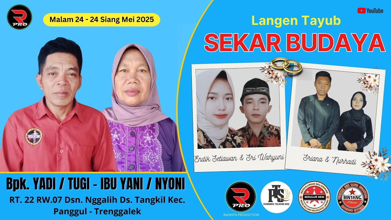🛑Langen Tayub SEKAR BUDAYA Live Dirumah Bp. YADI / TUGI - IBU YANI  Tangkil Panggul Trenggalek