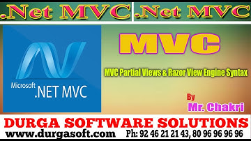 .Net Mvc utorial ||MVC Partial Views & Razor View Engine Syntax  by chakri