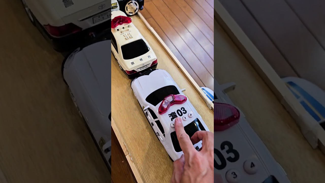 Police Car Toys Drive into a Hole in a row #minicar #policecar