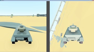Post-apocalyptic tank game in Godot Engine - Split screen and homing missile test