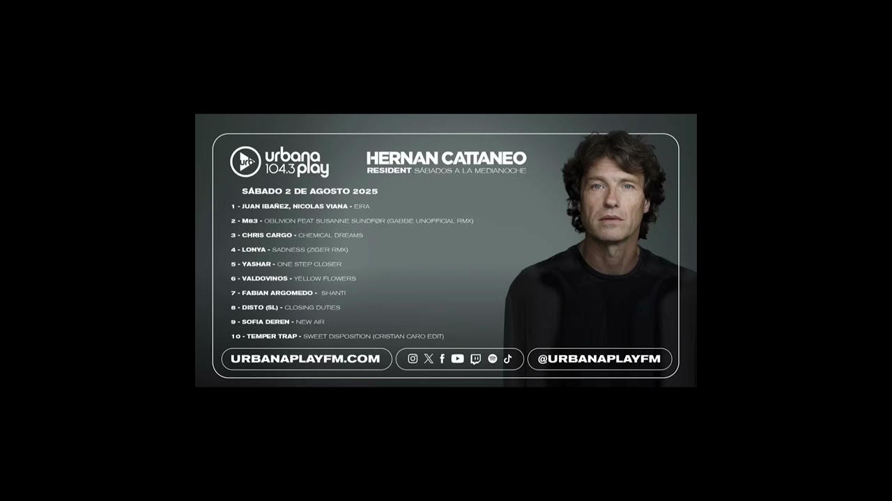 Watch Juan Ibañez, Nicolas Viana - Eira / Cut Hernan Cattaneo Resident 743 2/8-2025 on YouTube Watch Juan Ibañez, Nicolas Viana - Eira / Cut Hernan Cattaneo Resident 743 2/8-2025 on YouTube