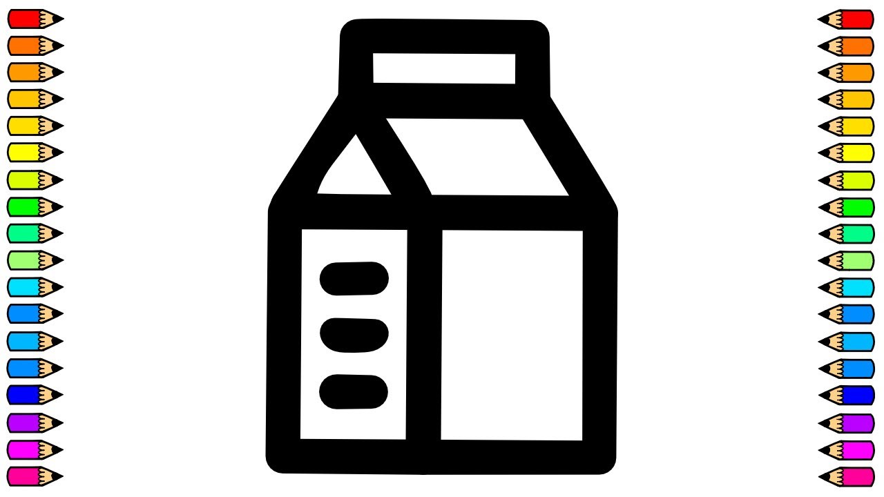 How to draw a MILK CARTON / Drawing MILK CARTON step by step / Drawings for children