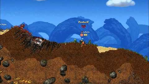 Cortex Command Nuts! with one brainbot and an extremely OP weapon