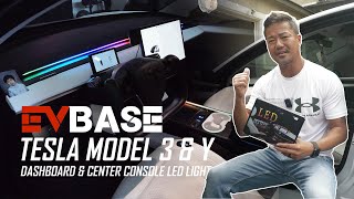 Transform Your Tesla Model 3 with Dashboard & Center Console LED Light by EV Base