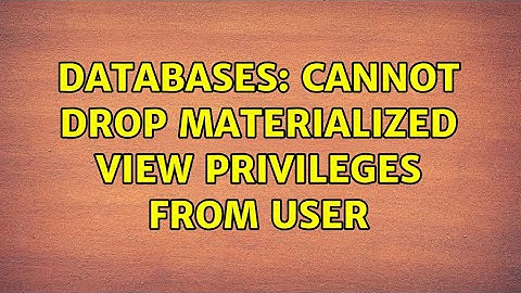 Databases: Cannot drop materialized view privileges from user