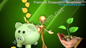 Piggy With Coins Falling Saving Future PowerPoint Templates ppt Themes 0912 Slides Backgrounds