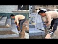 Young Man with great tiling skills -Great tiling skills -Great technique in construction PART 121