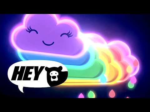 Hey Bear Sensory - Rainbow Dance Party!  - Fun Video with colourful animation and music