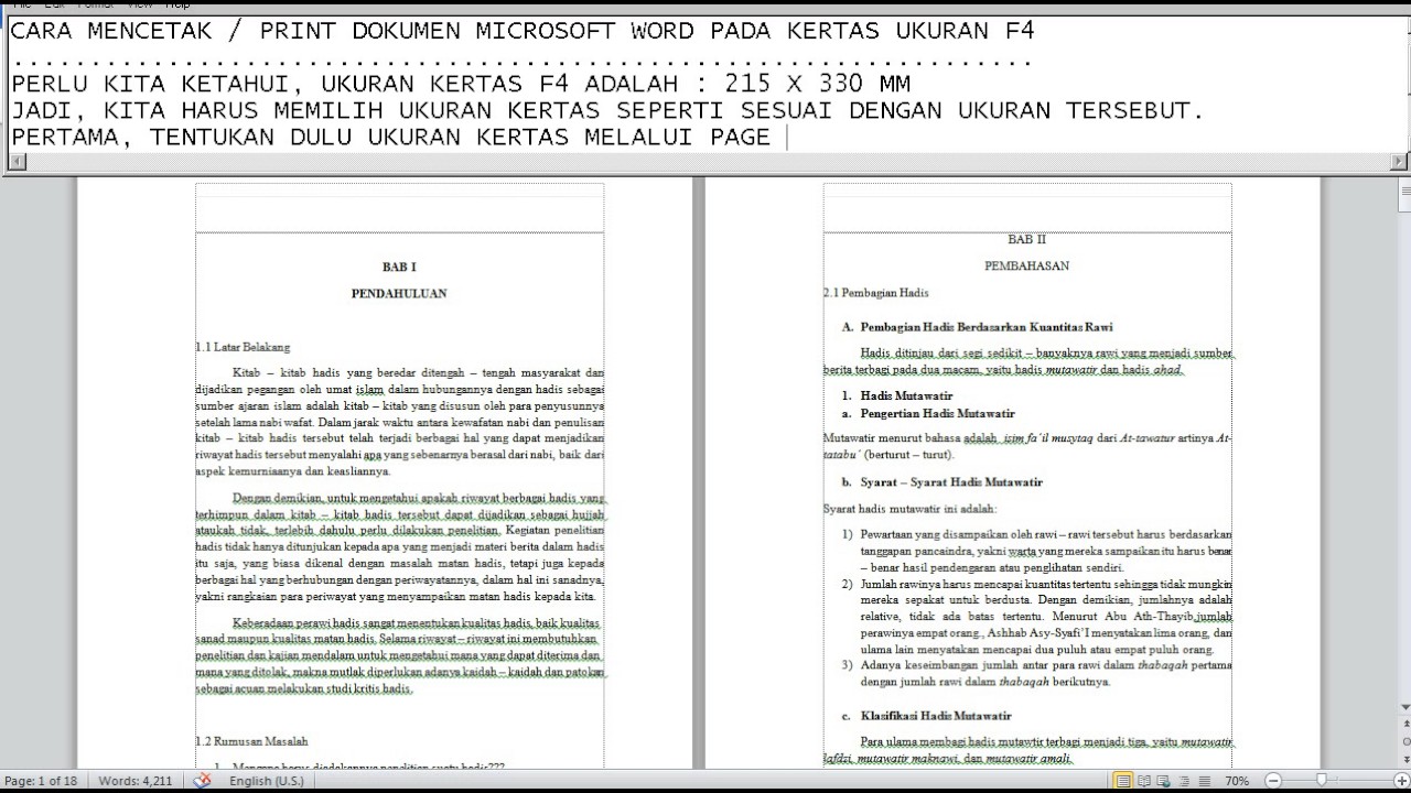 Cara membuat ukuran kertas f4 di word 2010  cara mengubah 