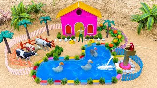 ✨ DIY Mini Farm: Build Your Dream Farm! | Water Pool for Cattle and Mini Hand Pumb ✨