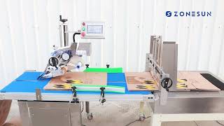 ZONESUN Automatic High Speed Stickers Flat Cardboard Box Labeling Machine