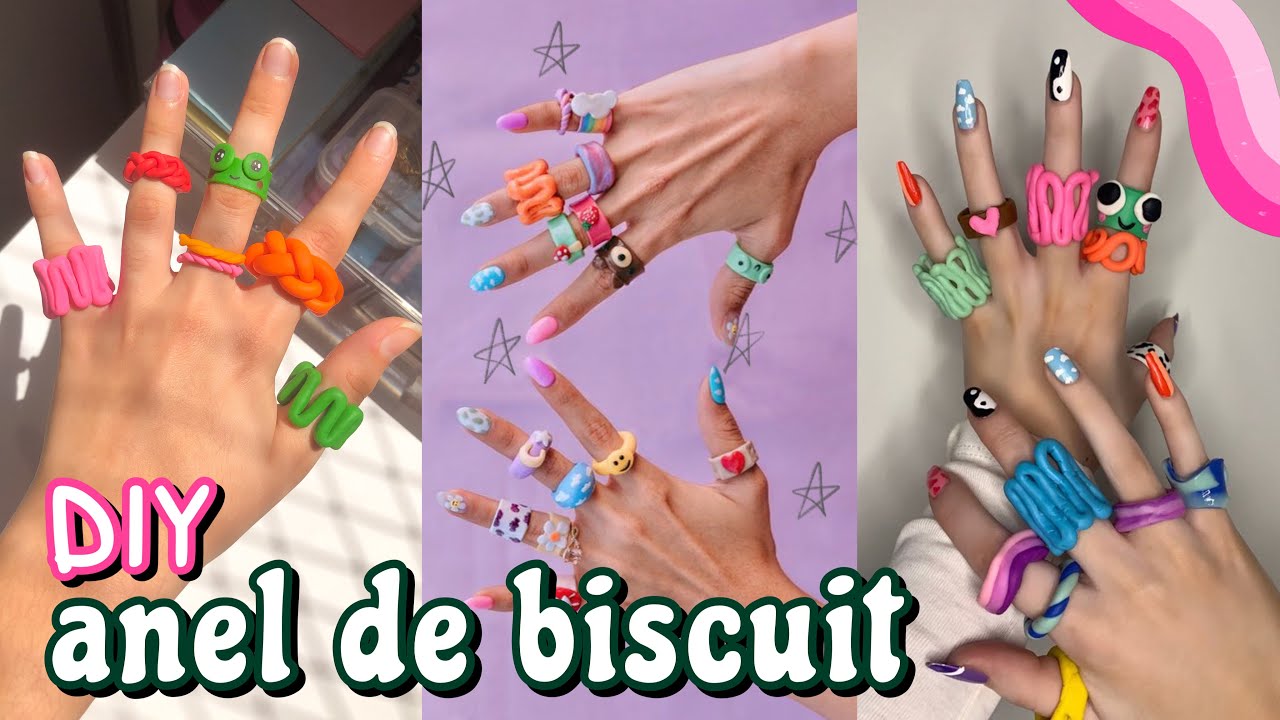 como fazer anéis de biscuit (clay rings aesthetic) 💍💞